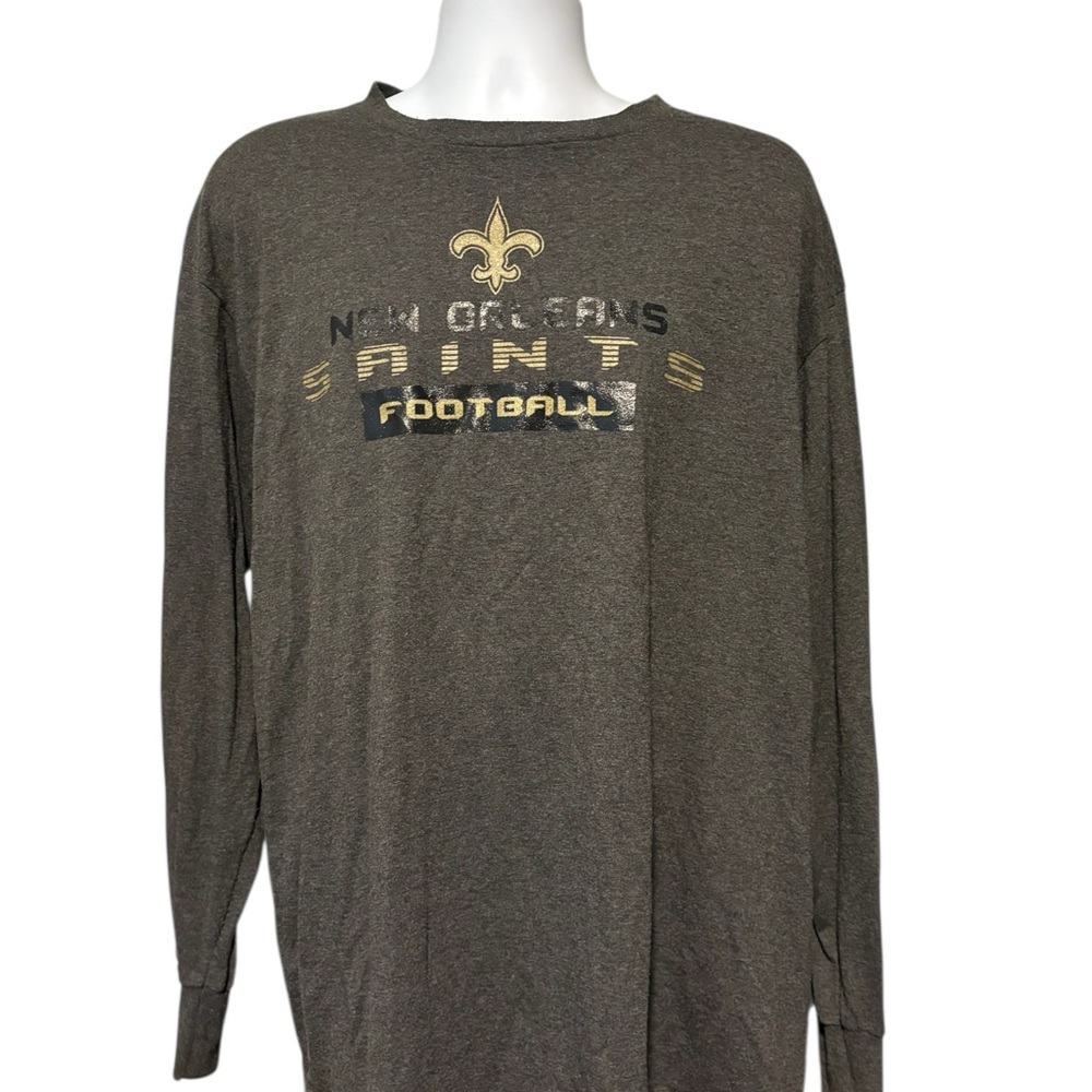 NFL Team Apparel Men’s New Orleans Saints Long Sleeve Shirt Gray XL